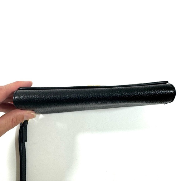 Tory Burch Britten Envelope Wallet Black Pebbled Leather - Picture 5 of 13